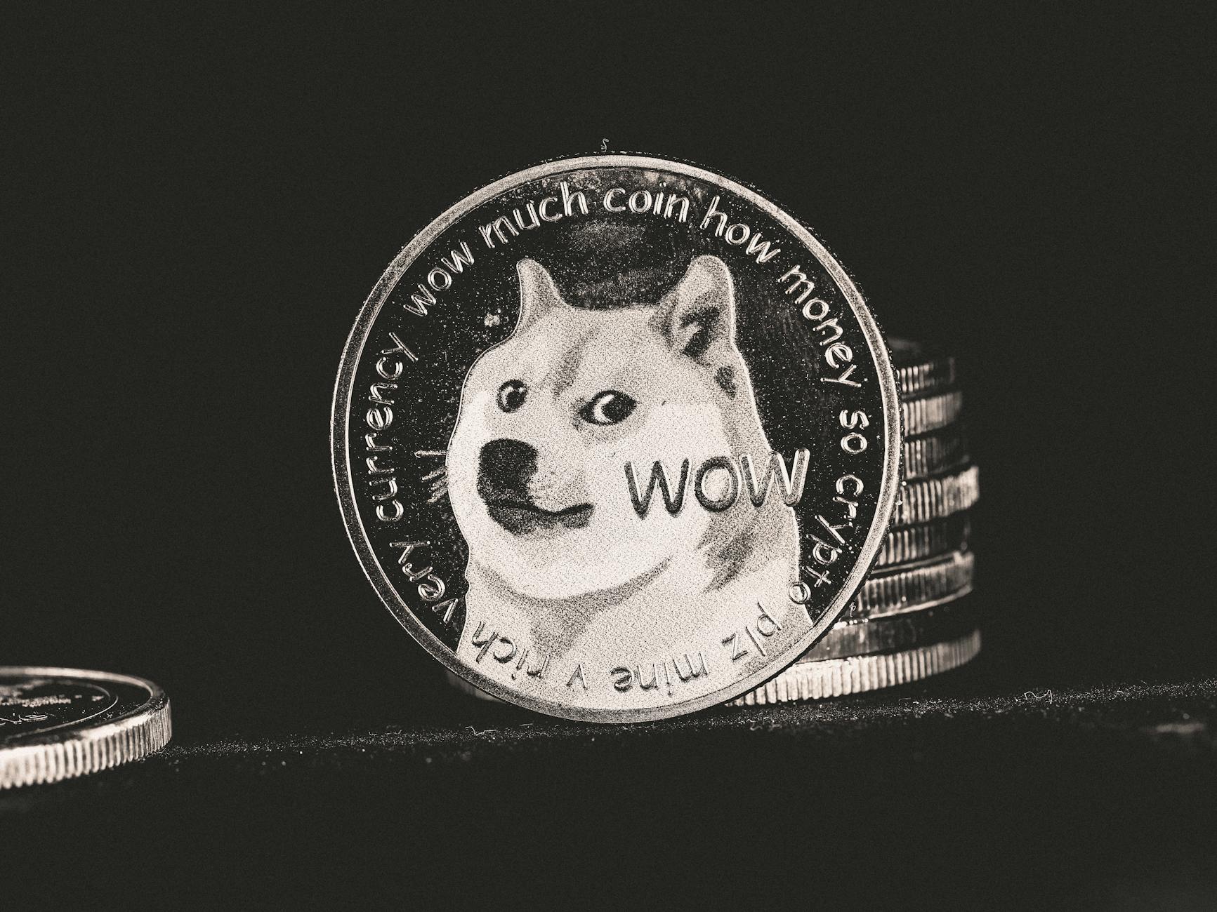 grayscale photo of a coin