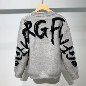 MOSAIRATION 가을 트렌드 오버핏 캐주얼 코디 레터링 프린트 남성 니트 스웨터 톱 H16