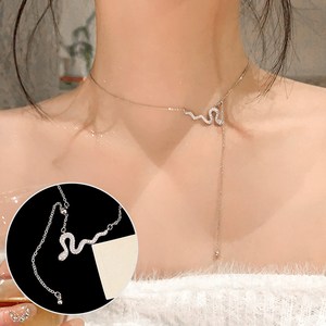 일호장신구 여리핏 스네이크 드롭 목걸이 써지컬스틸 화사한 데이트룩 여친선물 여성주얼리