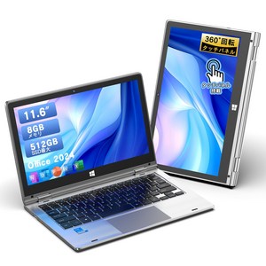 VETESA Office 2024 2in1 Win11 Pro PC Celeron 탑재 노트북 터치 패널 11.6형 360도 회전