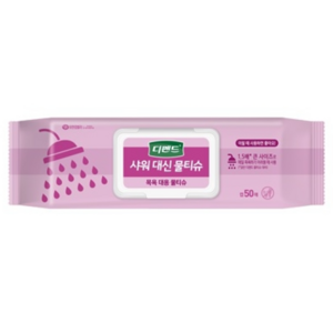 디펜드 샤워 대신 물티슈 캡형 50매 X1팩 /간병전용물티슈 /목욕대용물티슈 /물티슈 /캠핑용 /여행용