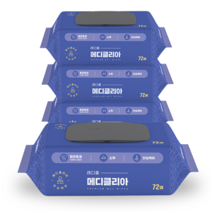 메디클리아 병원 물티슈 요양원 간병용, 4개, 72매입, 8g