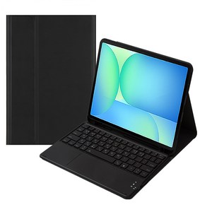 갤럭시탭 S10fe 탭S9fe S9 무선 LED 터치패드 키보드 북커버 케이스 S펜 수납, 검정, 1개