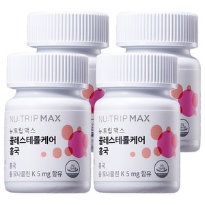뉴트립 콜레스테롤케어 홍국 대용량 500 mg, 90정, 4개