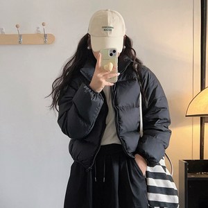ANYOU 겨울 여성 숏패딩 심플 루즈핏 자켓