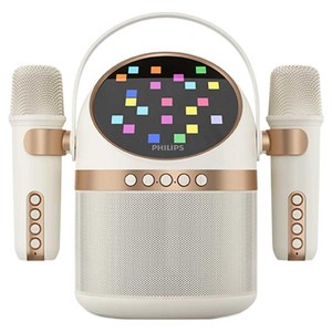 필립스 휴대용 LED 블루투스 노래방 스피커 화이트 + 마이크 2p 세트, TAS2509
