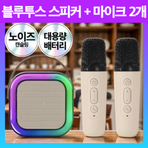 프리미엄 무선 LED 블루투스 스피커 마이크 노래방
