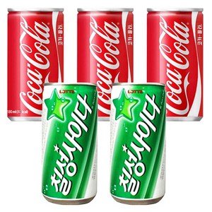 무료배송 코카콜라190ml + 칠성사이다190ml = 30개(반반) 미니캔 탄산음료캔 음료도매 업소용음료