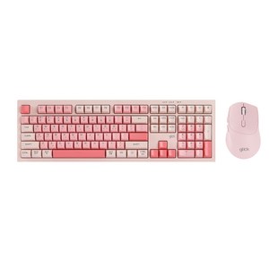 지클릭커 오피스프로 WMK50 사일런스 M 무소음 무선 블루투스 108 키보드 마우스 세트, 일반형, 핑크RC2, WMK50 108키