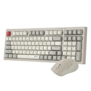 지클릭커 오피스프로 WMK50 사일런스 M 98 무선 키보드 마우스 세트, 일반형, 레트로 카푸치노, WMK50