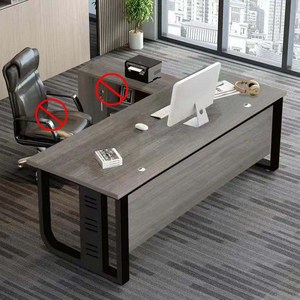 멀티수납 거실컴퓨터 대표 회장님 사무용 ㄱ자 사무실 서재 1인용 책상, 검정색(B)