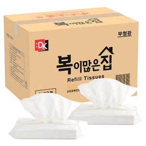 복이많은집 천연펄프 리필 티슈 2겹, 100매입, 50개