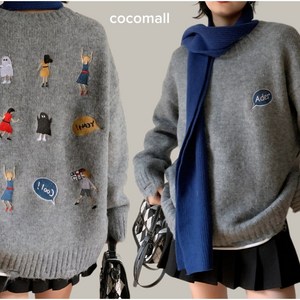 cocomall 유니크 자수 니트