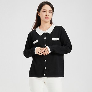 COMIRST 여성 빅사이즈 긴팔 카라 니트 가디건