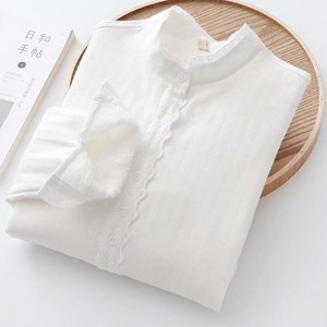 겨울 오피스룩 발레풍 기모블라우스