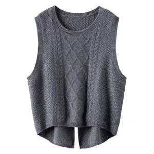 써니핏 뒷포인트 절개 라인 니트 베스트 ( M~2XL ) S1028