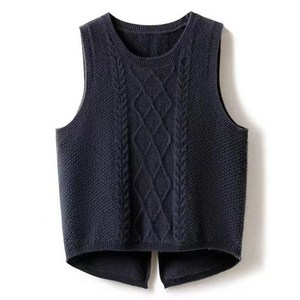 써니핏 뒷포인트 절개 라인 니트 베스트 빅사이즈 ( M~2XL ) S1028