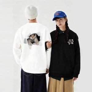 FONOW 남녀공용 가을 겨울 귀여운 스탠다드핏 오버핏 소프트 맨투맨