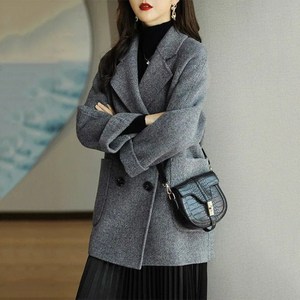 ANYOU 가을 겨울 미디엄 모직 코트 박시핏으로 캐주얼하게 코디하기 좋은 프리미엄 코트녀