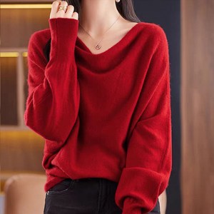 아뗄릭 여성용 누아 루즈 심플 니트 긴팔 티셔츠 11153