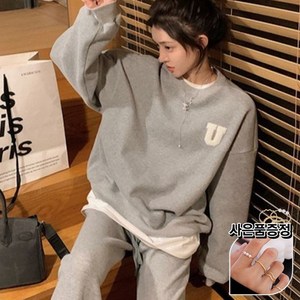 사은품 증정 뽀글패치 트레이닝 세트 기모 상하세트 (4color)