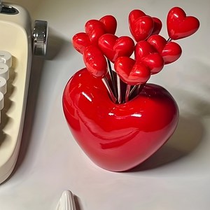 쿠코아 러블리한 레드 하트 디저트 과일 포크 세트