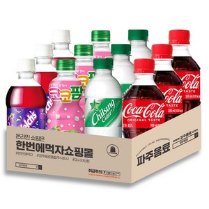 [한번에먹자쇼핑몰] 작은팻트 4종 모음 세트 / 웰치스 포도 + 코코팜 피치 + 칠성사이다 + 코카콜라 / 각3개씩, 총12개입