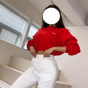 쌍천  라운드 쇼트 크롭 긴팔 맨투맨 여자 가을 겨울 상의 여자 헬스복 요가 캐주얼 스포츠 러닝 W25100807