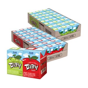 매일유업 피크닉 사과 200ml 24팩 + 피크닉 청포도 200ml 24팩, 200ml, 48개