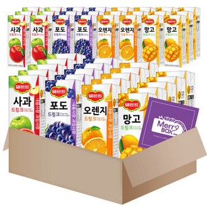 [메리박스 60팩] 델몬트 드링크 팩 오렌지*15 포도*15 망고*15 사과*15+메세지카드