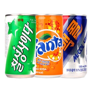맥콜&칠성사이다&환타오렌지 190ml X 각10개(총30개) 음료도매 미니탄산 소캔 탄산음료