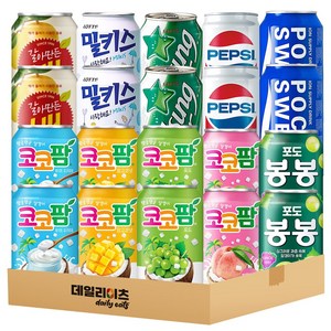 탄산 과일 음료수 뚱캔 10종 20캔 B세트, 1세트, 340ml