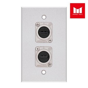 (마루테크) 벽면 부착용 플레이트, HDMI 2구 (정사각 단자) (조립형) (알루미늄)