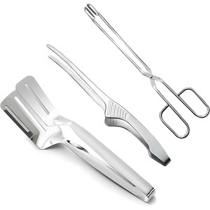 인블룸 스텐 가위형 집게 + 양면 뒤집개 + 핀셋 고기집게, 혼합색상, 1세트