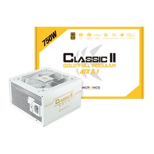 마이크로닉스 Classic II 750W 80PLUS GOLD 풀모듈러 ATX 3.1 (PCIE5.1) 화이트