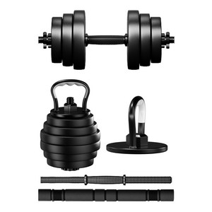 엑스킹 4in1 무게조절 덤벨 바벨 케틀벨 푸쉬업바 전신 근력 운동기구, 20kg, 1개