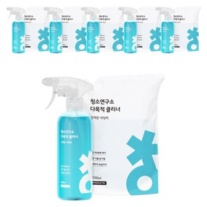 청소연구소 다목적 클리너 480ml + 리필팩 1.5L, 6세트
