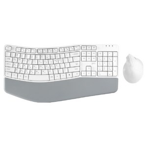 지클릭커 오피스프로 에르고M EMK100 PLUS 인체공학 무선 키보드 마우스 세트, 화이트, G-CLICKER OFFICEPRO EMK100 PLUS, 인체공학