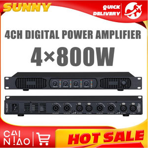 파워앰프 오디오 800W 디지털 파워 앰프, 2U 4 채널 가라오케 무대 마이크 스피커, 앰프 4x800W, 3200 와트