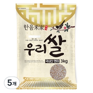 한음미가 현미, 3kg, 5개