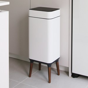 에니드 스테인리스 오존살균 자동센서 기저귀 가정용 쓰레기통 휴지통 26L + 다리 (20L 종량제 가득 사용), 화이트