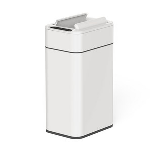 다룸 자동 센서 쓰레기통 냄새 차단 20L 양문형 + 봉투 15매, 화이트, 1개