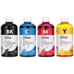 잉크테크 HP9010 HP8710 HP8610 HP8210 HP7740 삼성 J3520W J3560FW 호환 무한 리필 잉크, 4색(검정 안료+컬러 염료), 1세트