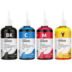 잉크테크 HP9010 HP8710 HP8610 HP8210 HP7740 삼성 J3520W J3560FW 호환 무한 리필 잉크, 4색(검정 염료 + 컬러 염료), 1세트