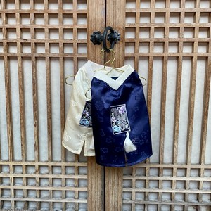 [자체제작] 하이몽 비단 배자 강아지 고양이 한복 추석 S - 3XL, 아이보리