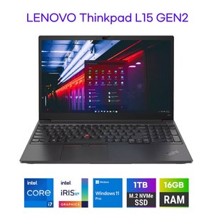 레노버 씽크패드 L15 GEN2 11세대 i7-1165G7 램8GB NVME256GB 15.6 윈도11 중고노트북, L15-I7, WIN11 Pro, 16GB, 1TB, 블랙