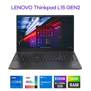 레노버 씽크패드 L15 GEN2 11세대 i7-1165G7 램8GB NVME256GB 15.6 윈도11 중고노트북, L15-I7, WIN11 Pro, 16GB, 512GB, 블랙
