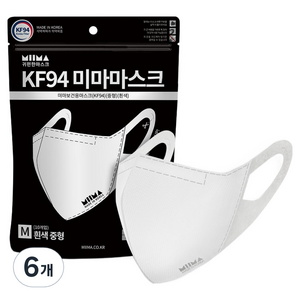 미마 보건용 마스크 성인용 KF94, 10개입, 6개, 흰색