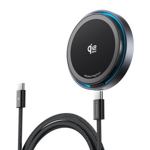 THREEKEY 맥세이프 무선 충전기 25W 초고속 충전기 호환 Qi2.2 마그네틱 무선충전기 휴대용 차량용충전기 슬림 디자인