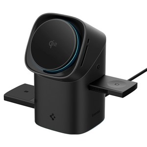 슈피겐 Qi2 15W 맥세이프 무선 충전기 EF223MS, 블랙(애플워치용), 1개